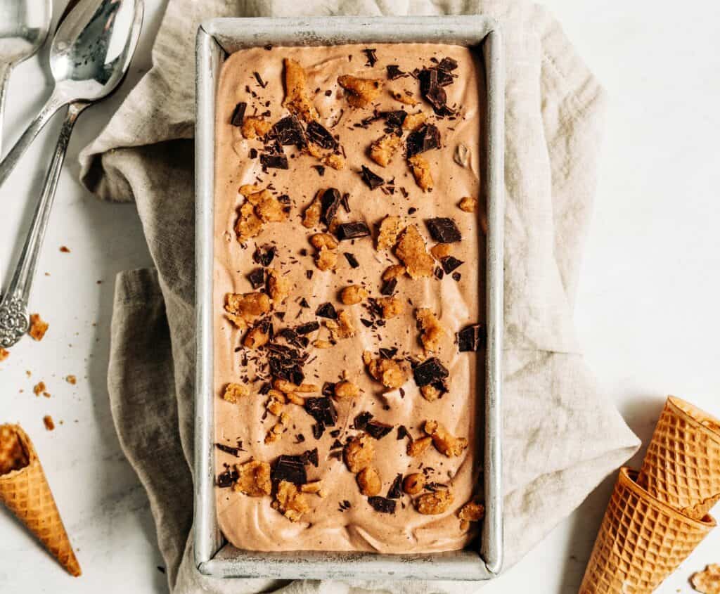 Transfer mixture to a loaf pan. Cover and freeze for at least 6 hours or overnight.