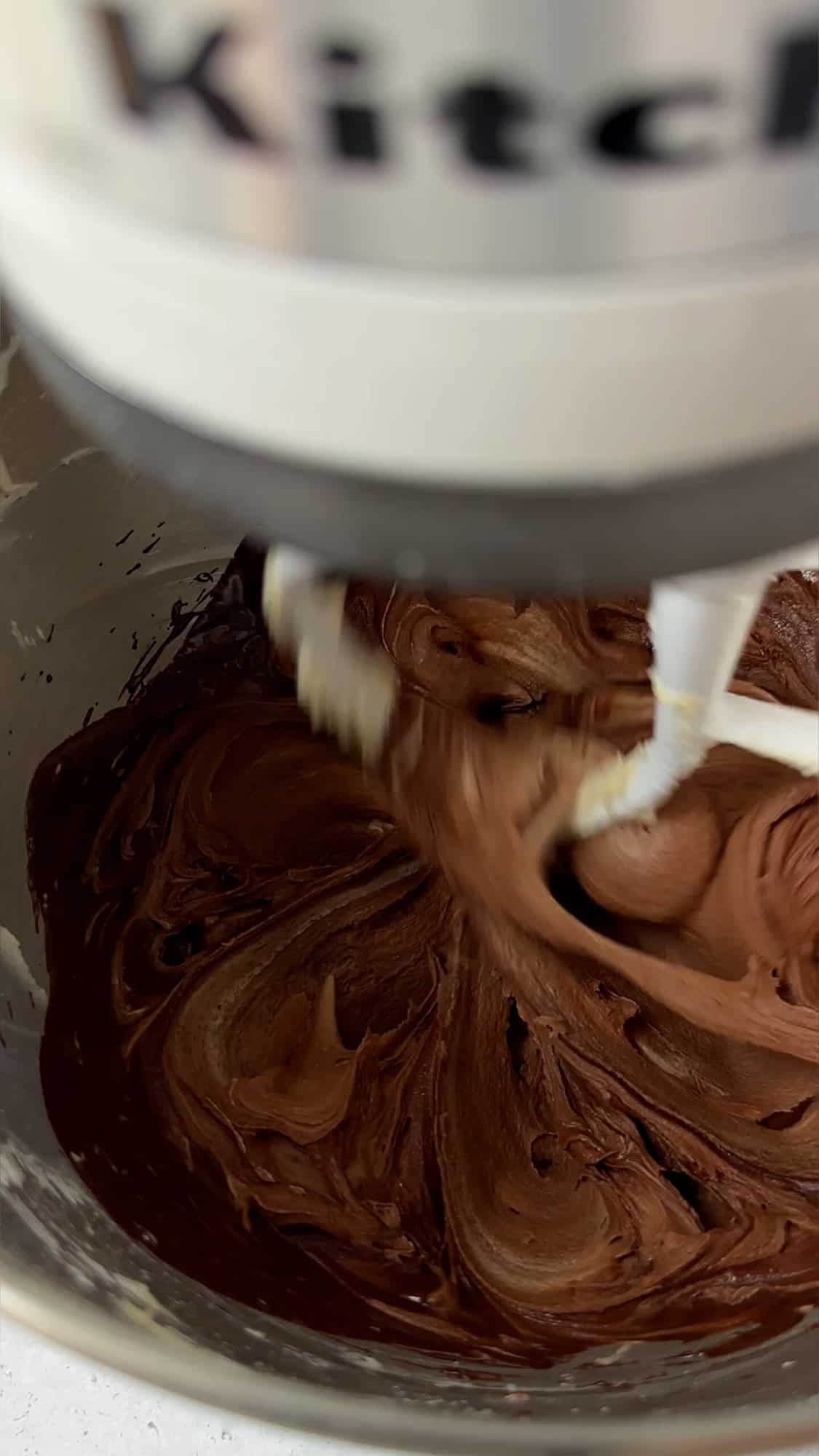 chocolate frosting.