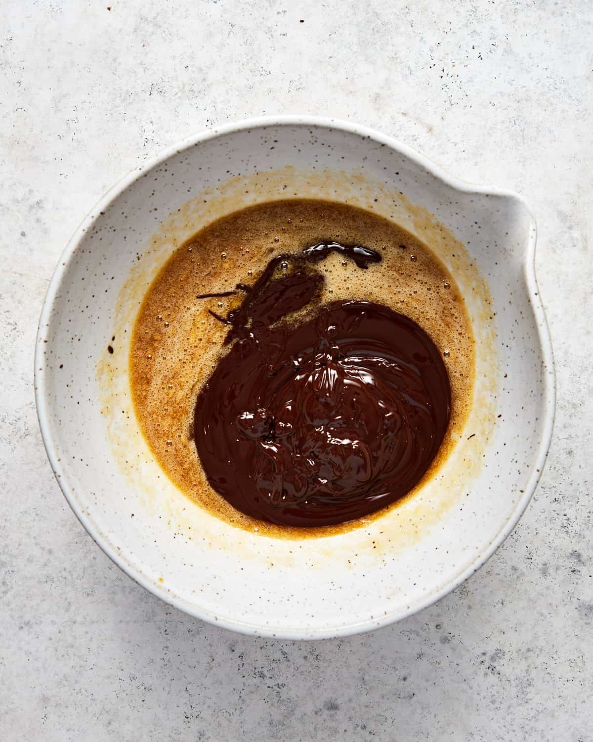 brownie cookie batter in a bowl.