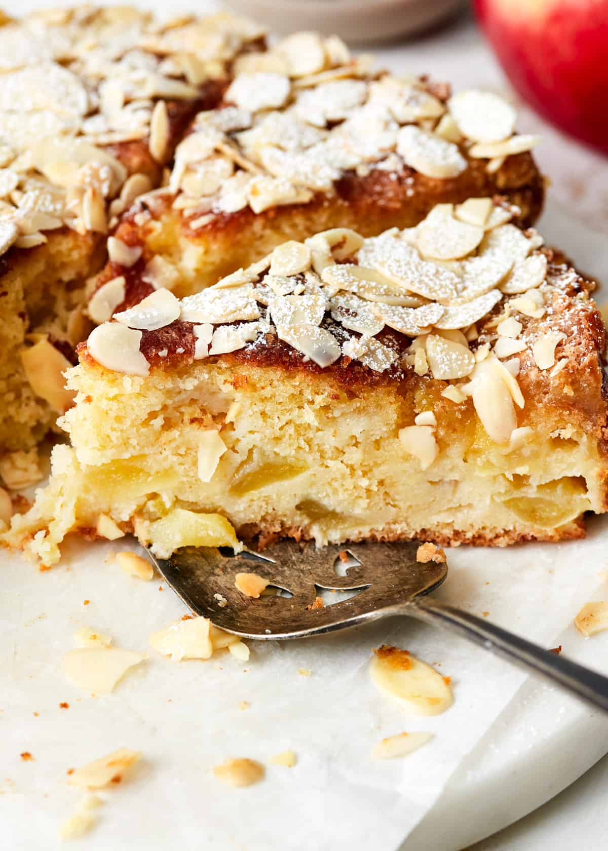 slice of French apple cake.