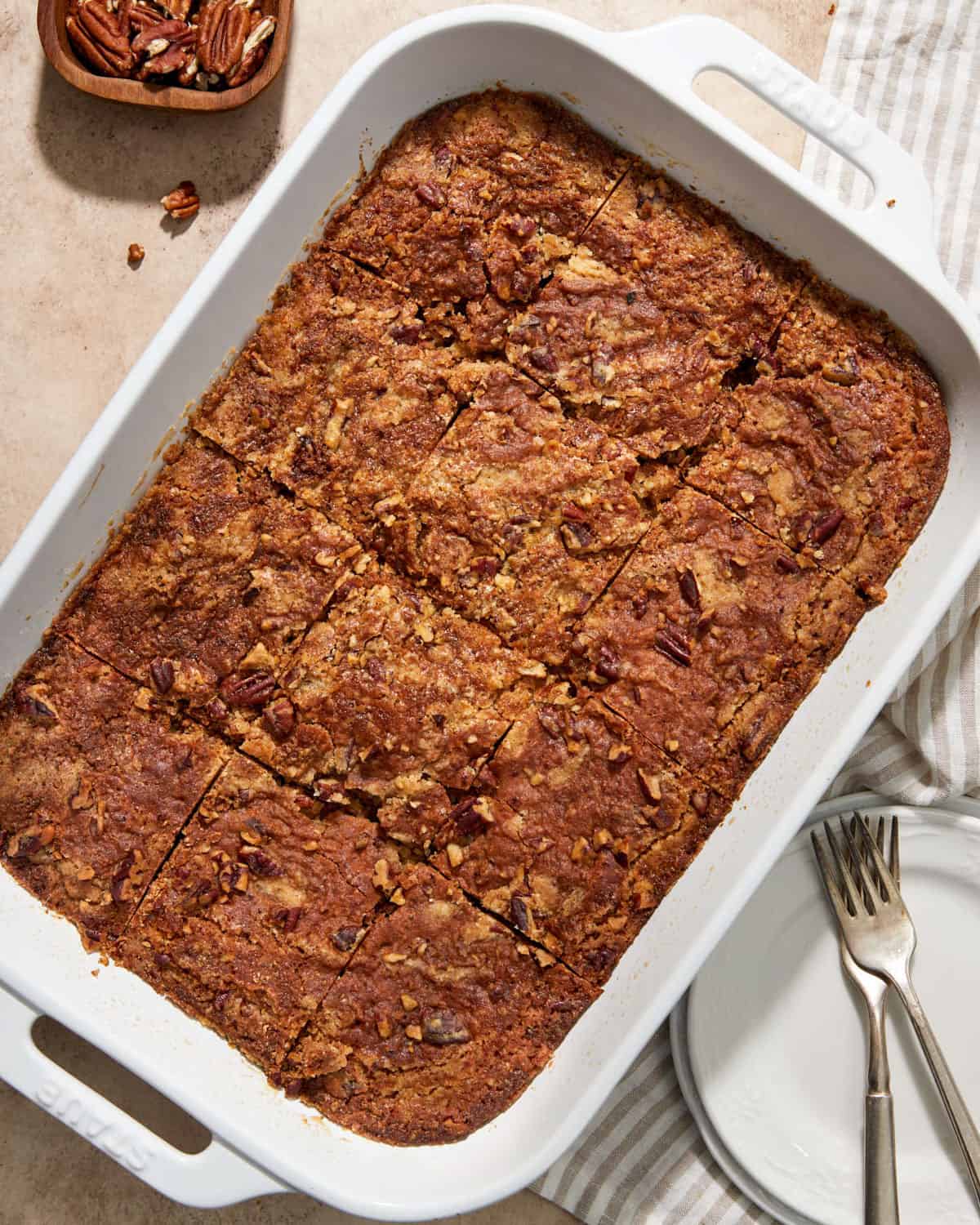 pumpkin pie crunch cut into squares.