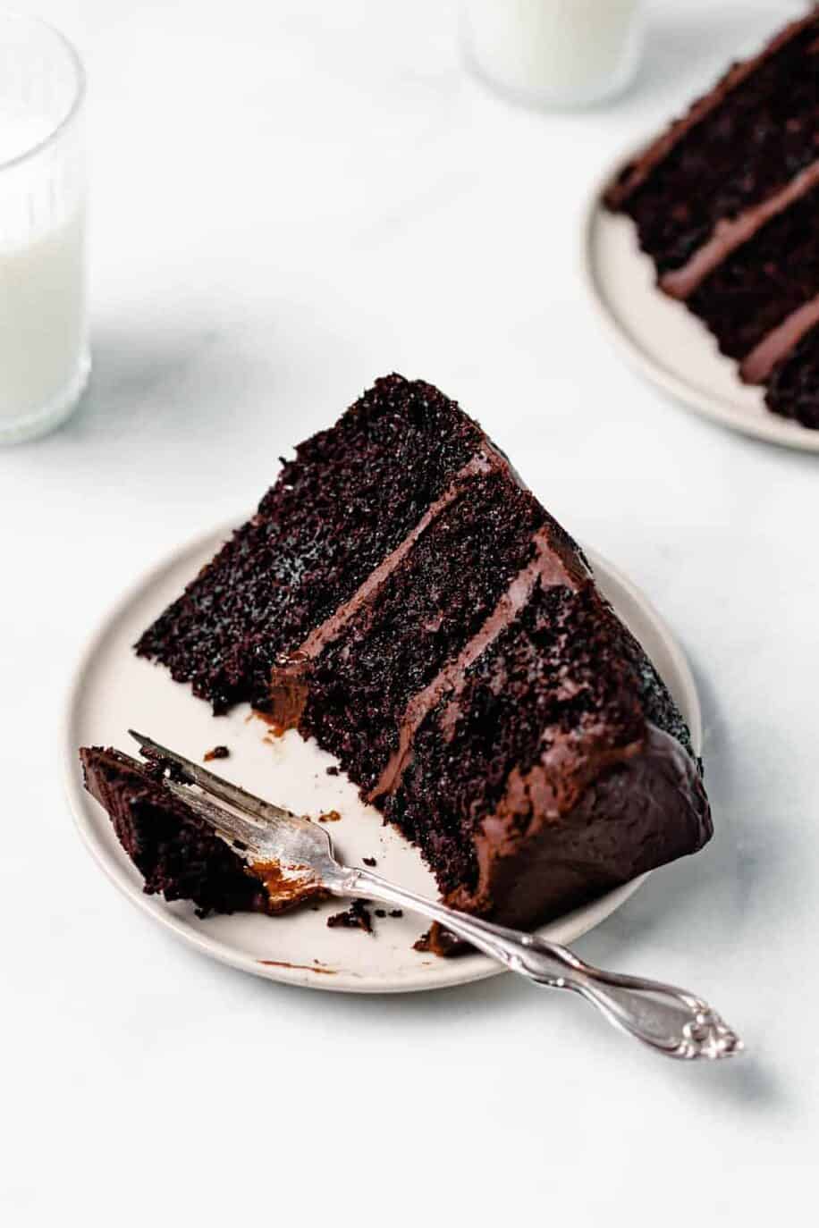 slice of chocolate cake