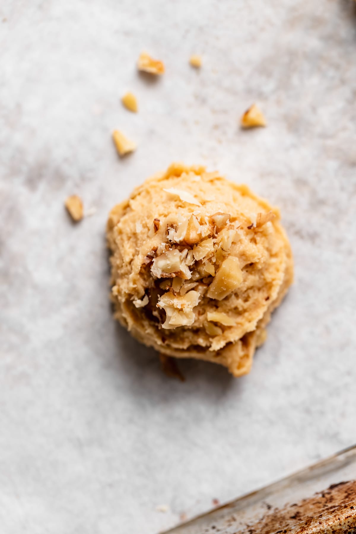 unbaked brown sugar walnut cookie.