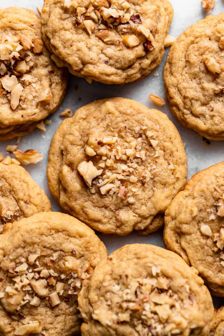 Soft and Chewy Brown Sugar Cookies with Walnuts