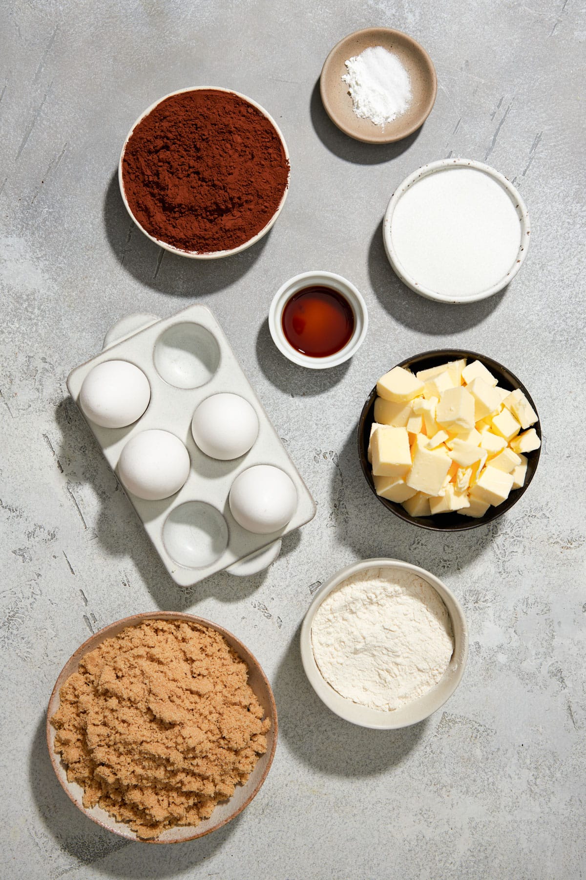 homemade fudgy brownie ingredients.