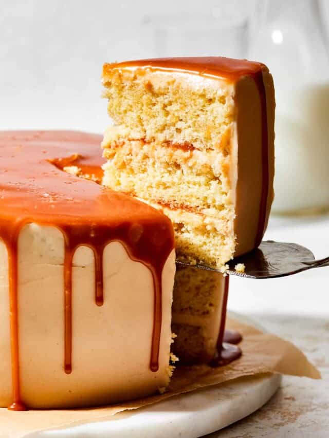 The BEST Salted Caramel Layer Cake Recipe