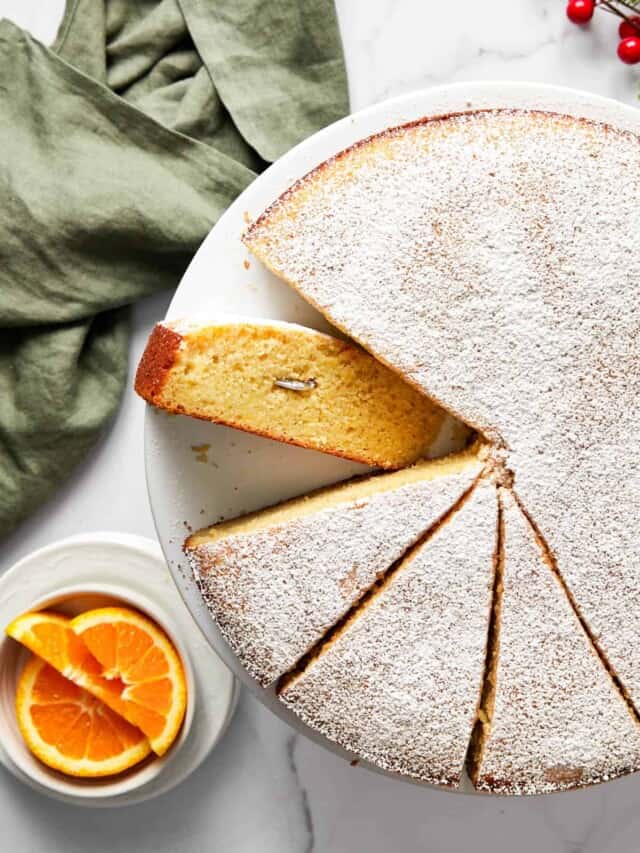 sliced vasilopita with a coin.