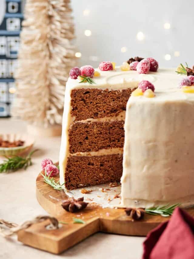 gingerbread cake with cream cheese frosting.
