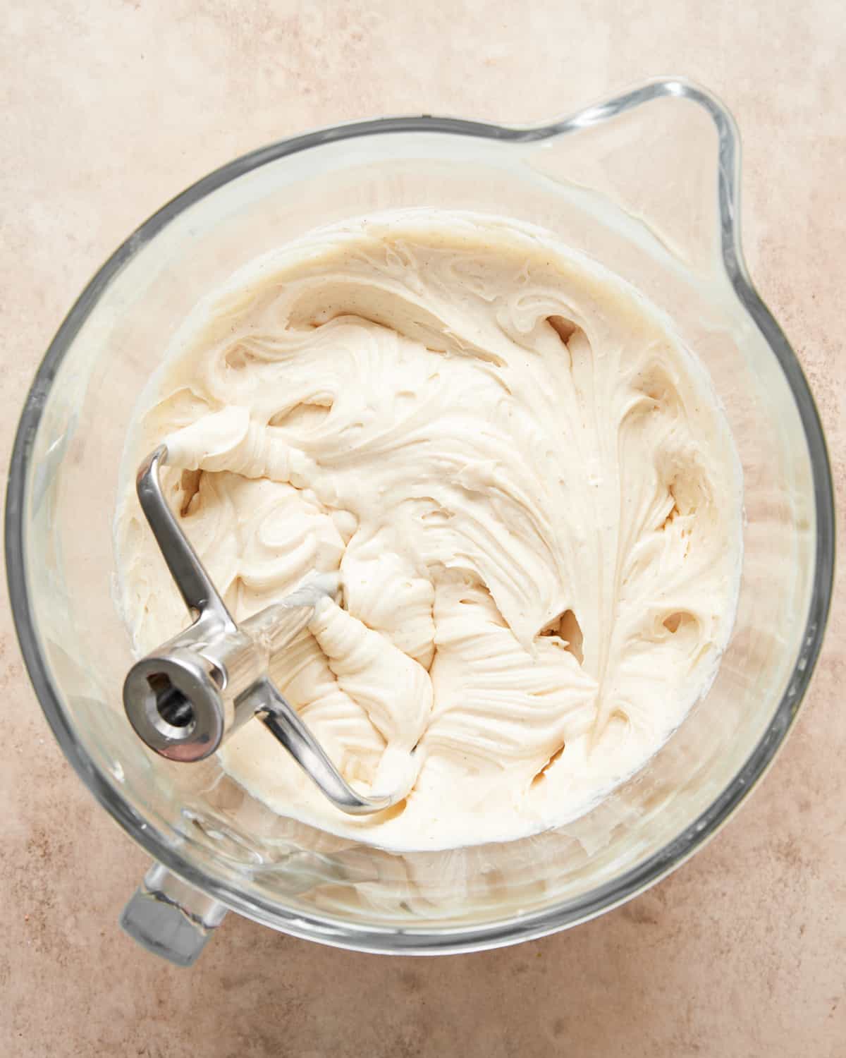 cream cheese frosting in a bowl.