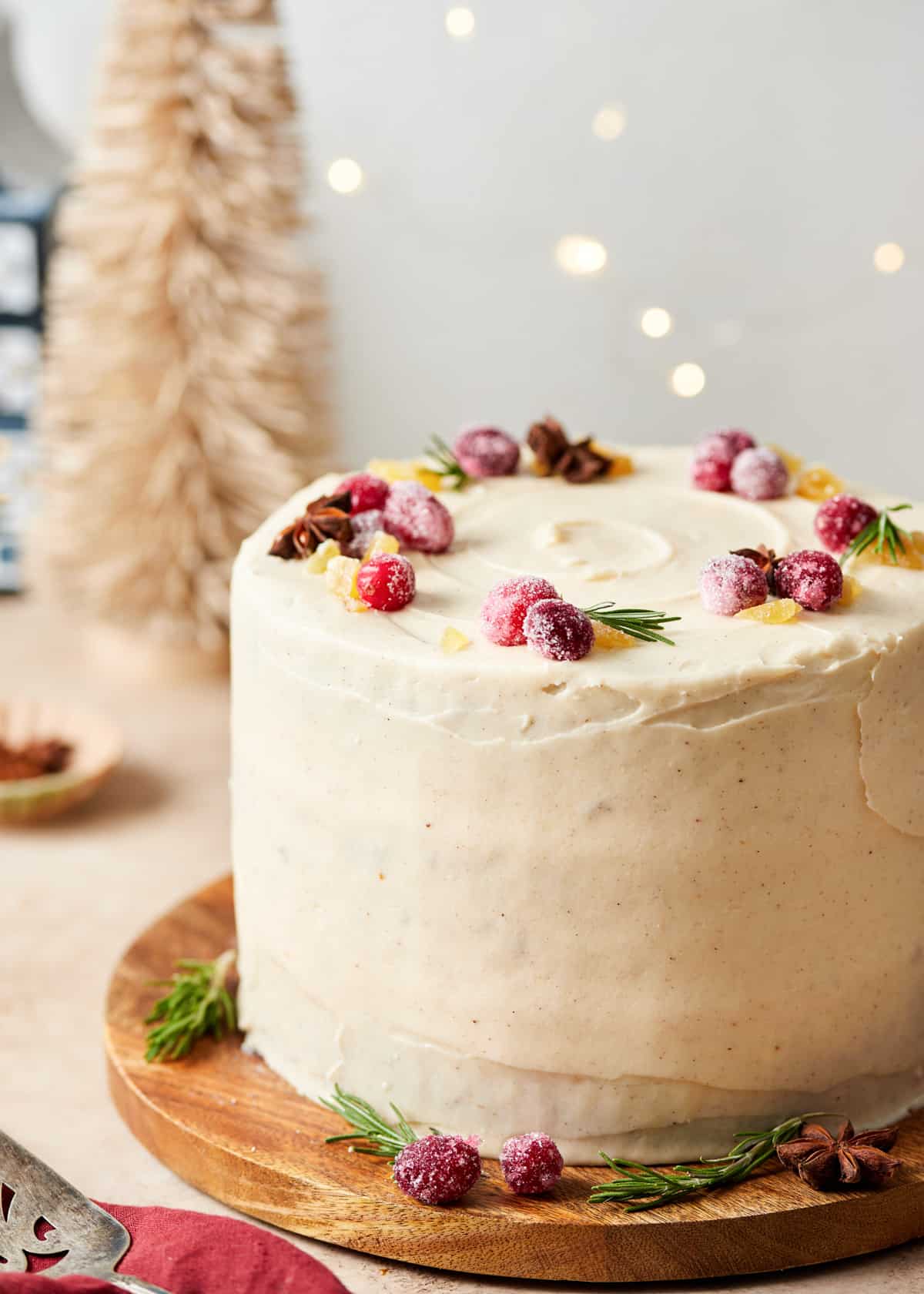 gingerbread cake with cream cheese frosting.