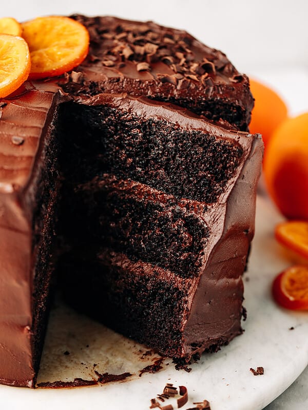 Easy Chocolate Orange Layer Cake Recipe (so moist!)