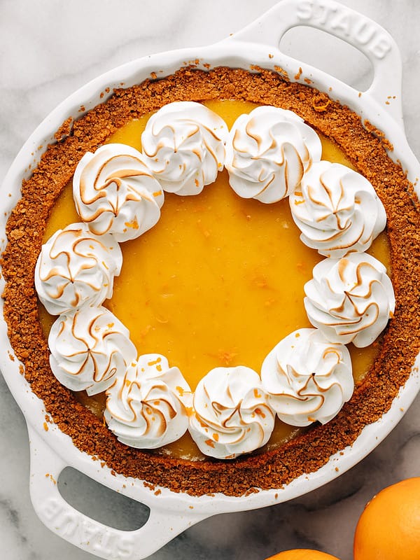 Simple Orange Pie with Meringue Topping (no-bake!)
